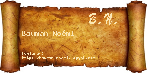 Bauman Noémi névjegykártya